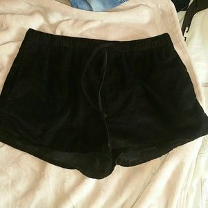 Black corduroy shorts elastic